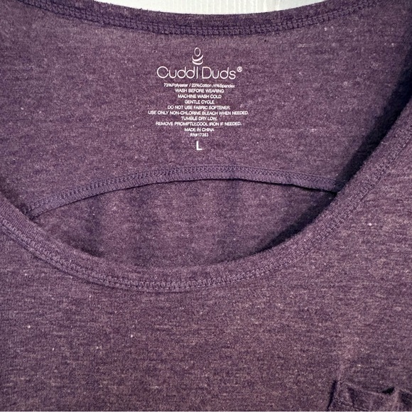 Cuddl Duds Women's Heathered Purple Nightgown/Sleepshirt Size Large (L) - Picture 3 of 4
